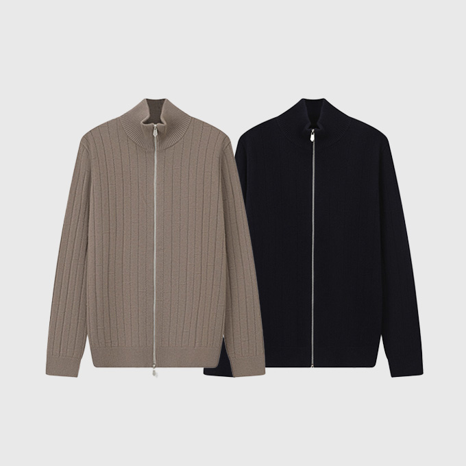 hermes echelle wool zip cardigan